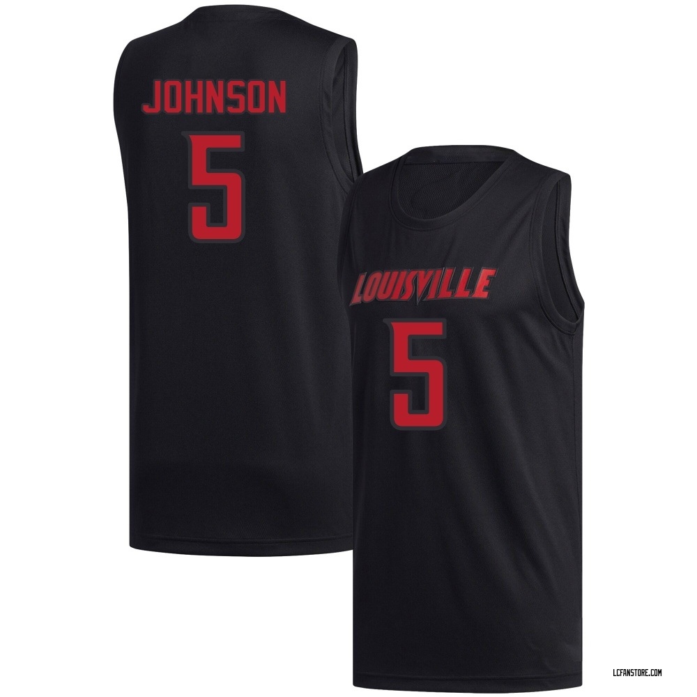 Men's London Johnson Louisville Cardinals Replica Basketball Jersey - Black
