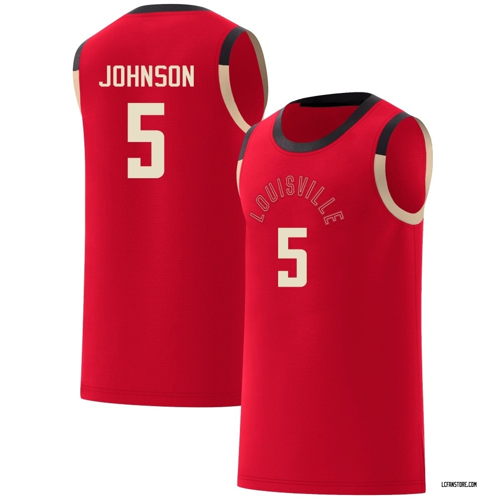 Men's London Johnson Louisville Cardinals Replica Red Celebrating Culture Basketball Jersey - Black