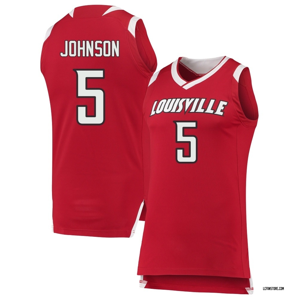 Men's London Johnson Louisville Cardinals Replica Red/ Chase Basketball Jersey - White