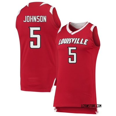 Men's London Johnson Louisville Cardinals Replica Red/ Chase Basketball Jersey - White