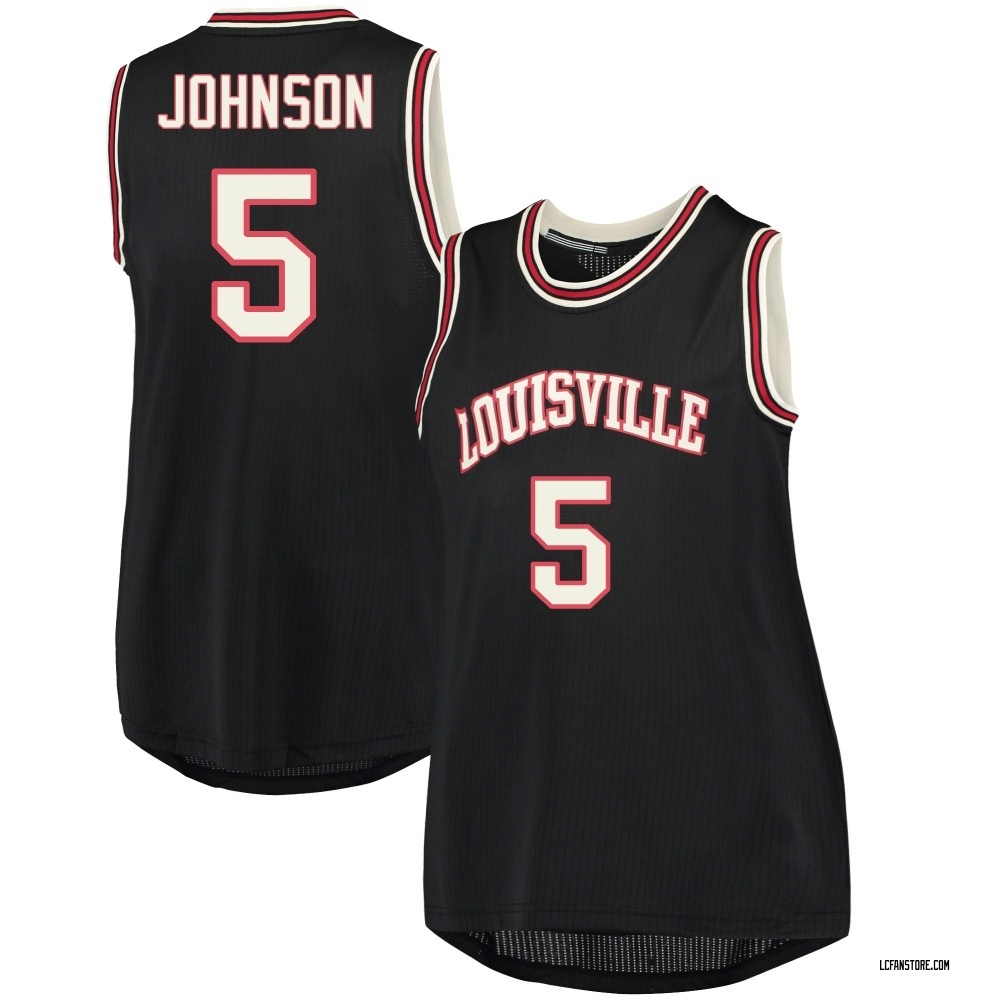 Women's London Johnson Louisville Cardinals Replica Hardwood Event Basketball Jersey - Black