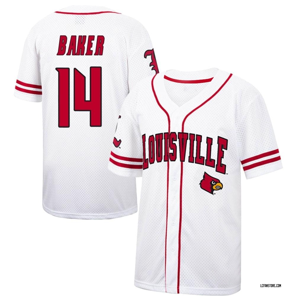 Youth George Baker Louisville Cardinals Replica Colosseum /Red Free Spirited Baseball Jersey - White